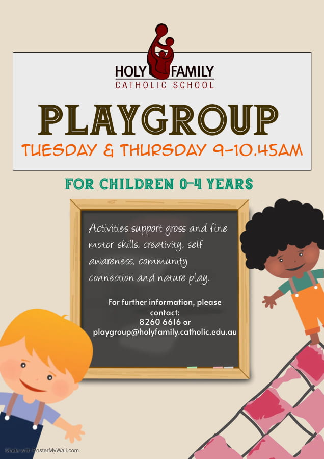 Playgroup – new finish time 10.45am
